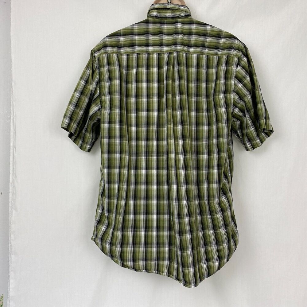 Carhartt Button Down Shirt Mens Large Classic Plaid Short Sleeve Cotton S206 FGN - Picture 5 of 11